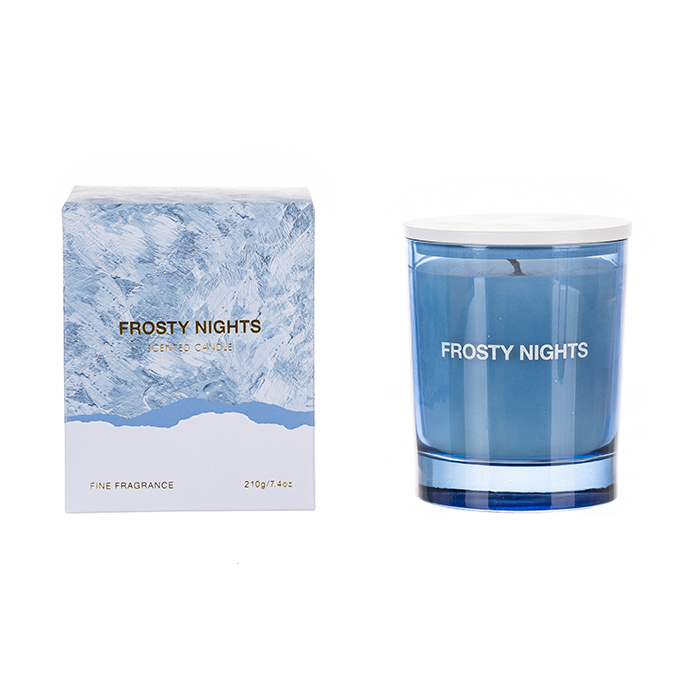 The Ultimate Collection Scented Candle Blue Frosty Nights Blue Glass Jar 210g/250g 