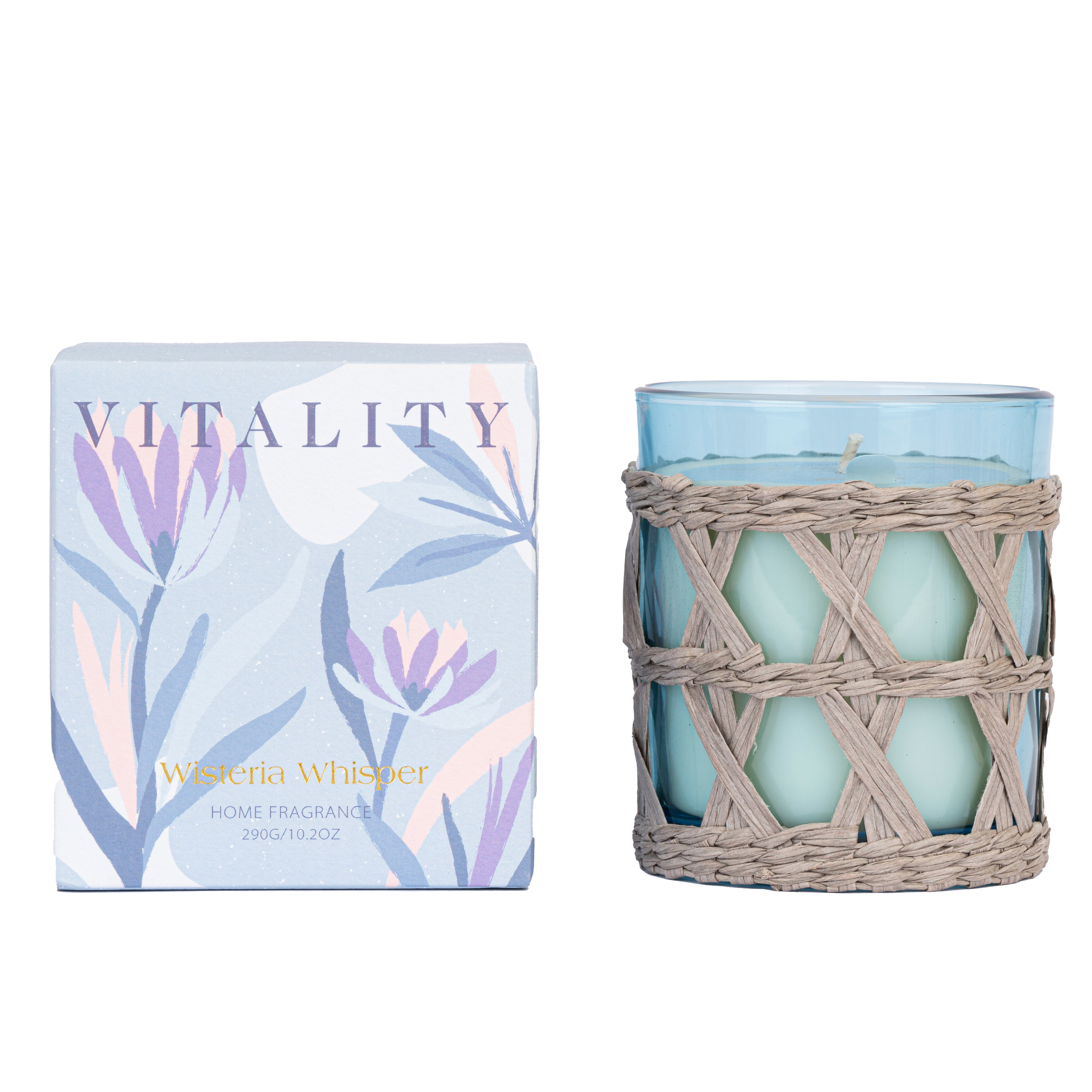 KNIT&WOVE Collection Scented Candle Wisteria Whisper Blue Glass Jar 210G/290G/750G