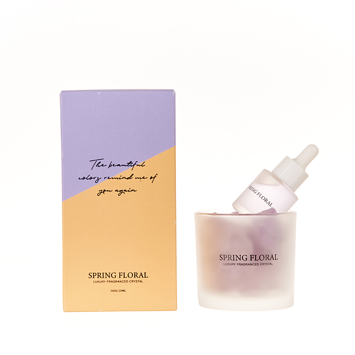 The Romance Collection Spring Floral 20ml Essential Oil And 300g Scented Crystal Stone Gift Set