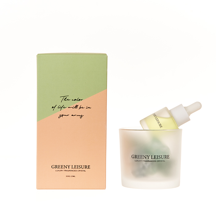 The Romance Collection Greeny Leisure 20ml Essential Oil And 300g Scented Crystal Stone Gift Set