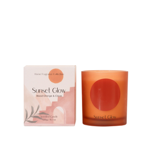 Sunset Glow Collection Blood Orange & Clove Scented Candle Glass Jar 230g