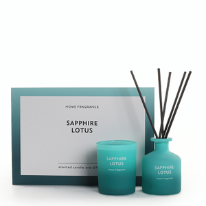 As Simple As Color Collection Sapphire Lotus 60g Scented Candle and 50ml Reed Diffuser