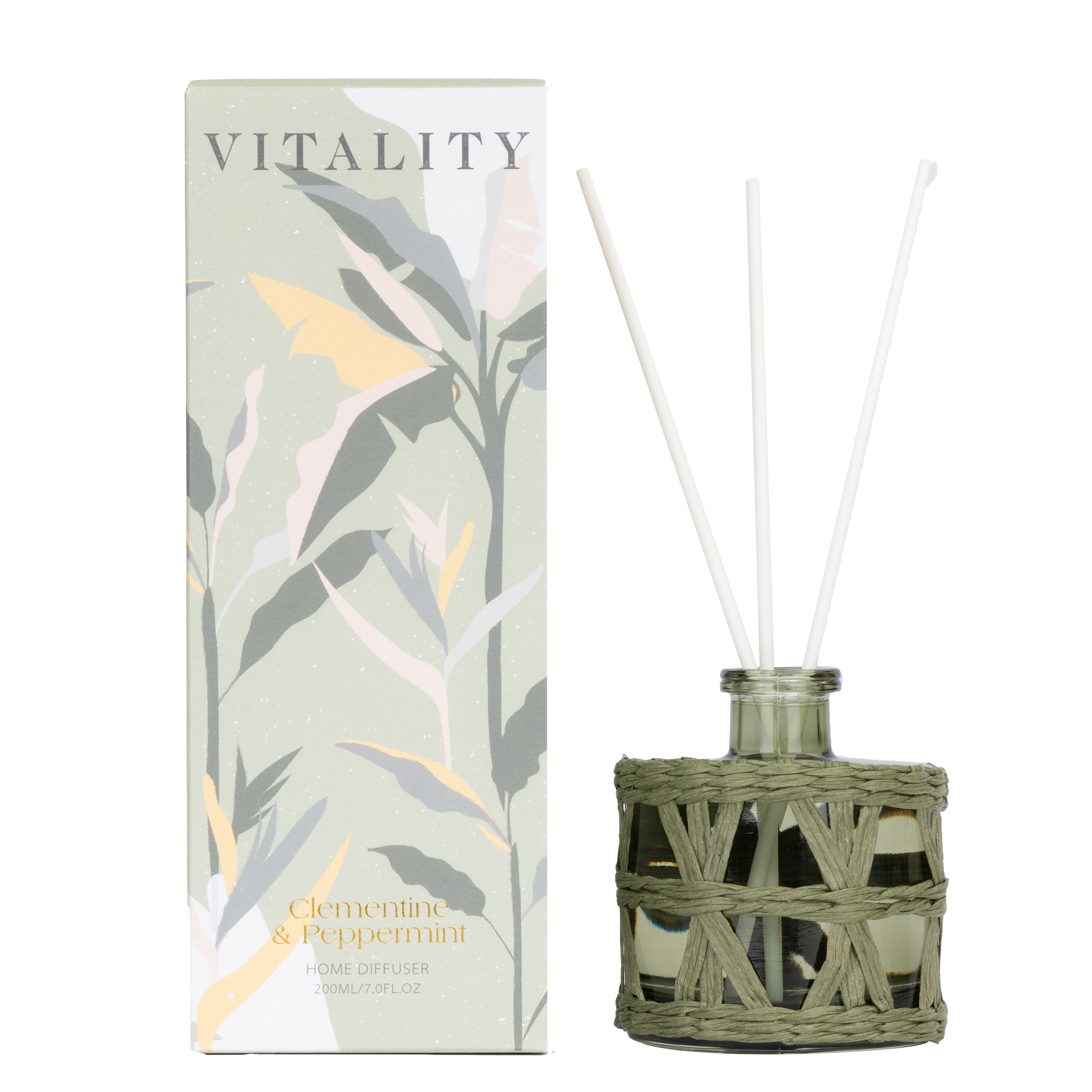 KNIT&WOVE Collection Clementine & Peppermint Green Reed diffuser 