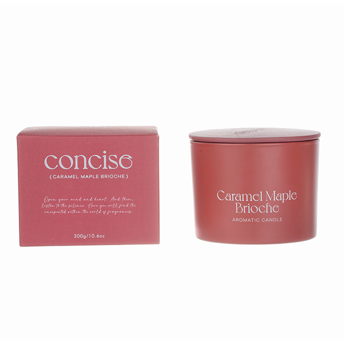 The Concise Collection Scented Candle Red Caramel Maple Brioche Red Glass Jar 210g/300g/310g 