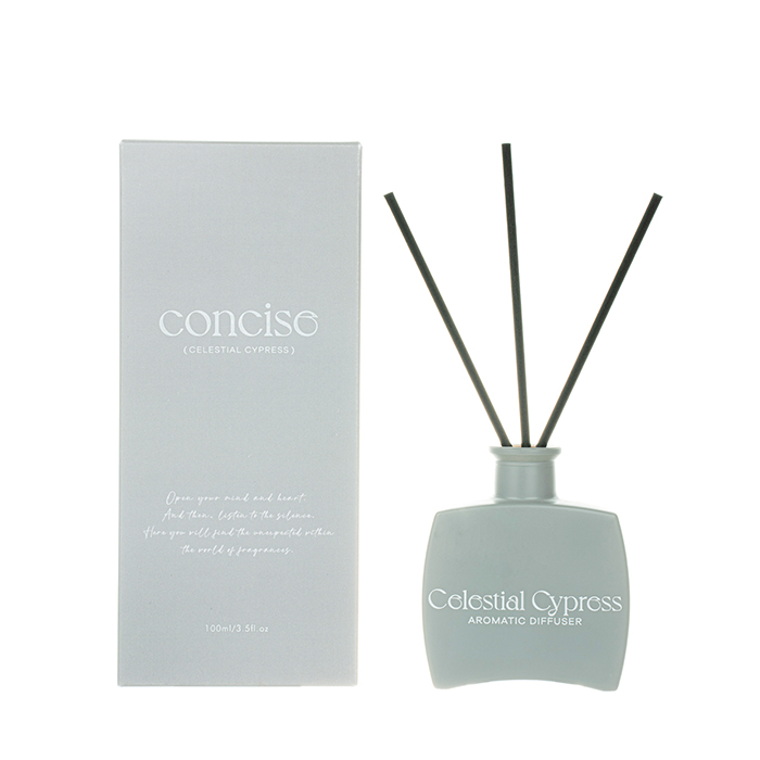 The Concise Collection Reed Diffuser Grey Celestial Cypress Grey Glass Jar Diffuser 100ml/180ml