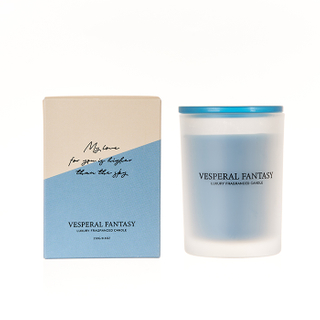 The Romance Collection Scented Candle Blue Vesperal Fantasy Blue Glass Jar 210g/250g 