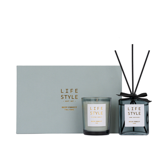 Leather 2022 Series Deep Forest 70g/50ml Green Scented Candle And Green Reed Diffuser