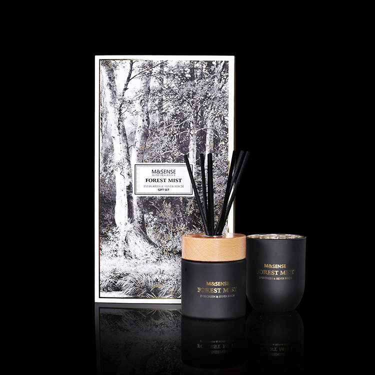 Forest Mist Everyreen & Silver Birch 250g Scented Candle And 200ml Reed Diffuser Gift Set