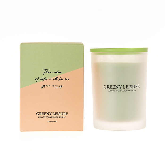 The Romance Collection Scented Candle Green Greeny Leisure Green Glass Jar 210g/250g 