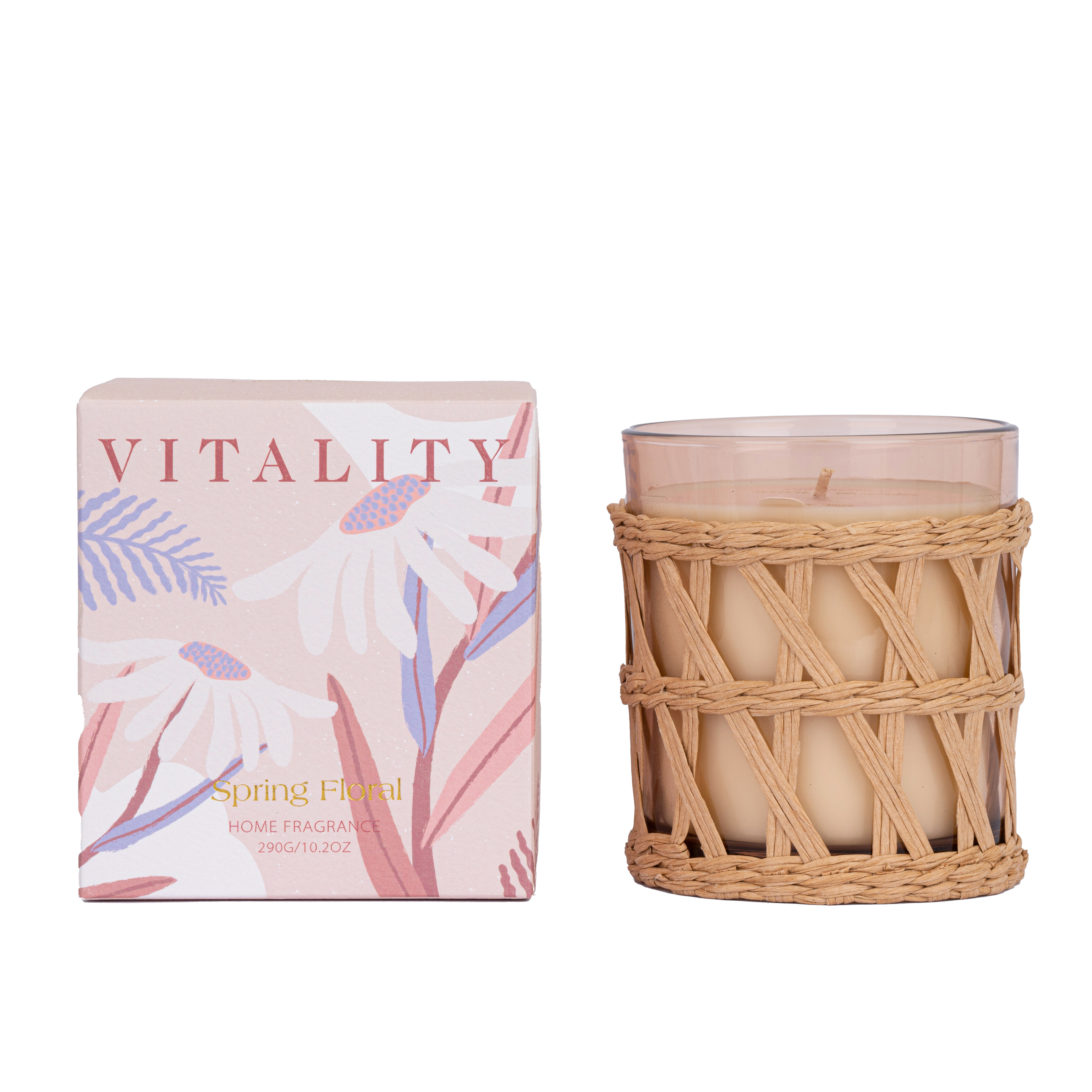 KNIT&WOVE Collection Scented Candle Spring Floral Pink Glass Jar 210G /290G/750G