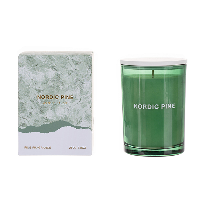 The Ultimate Collection Scented Candle Green Nordic Pine Green Glass Jar 210g/250g 