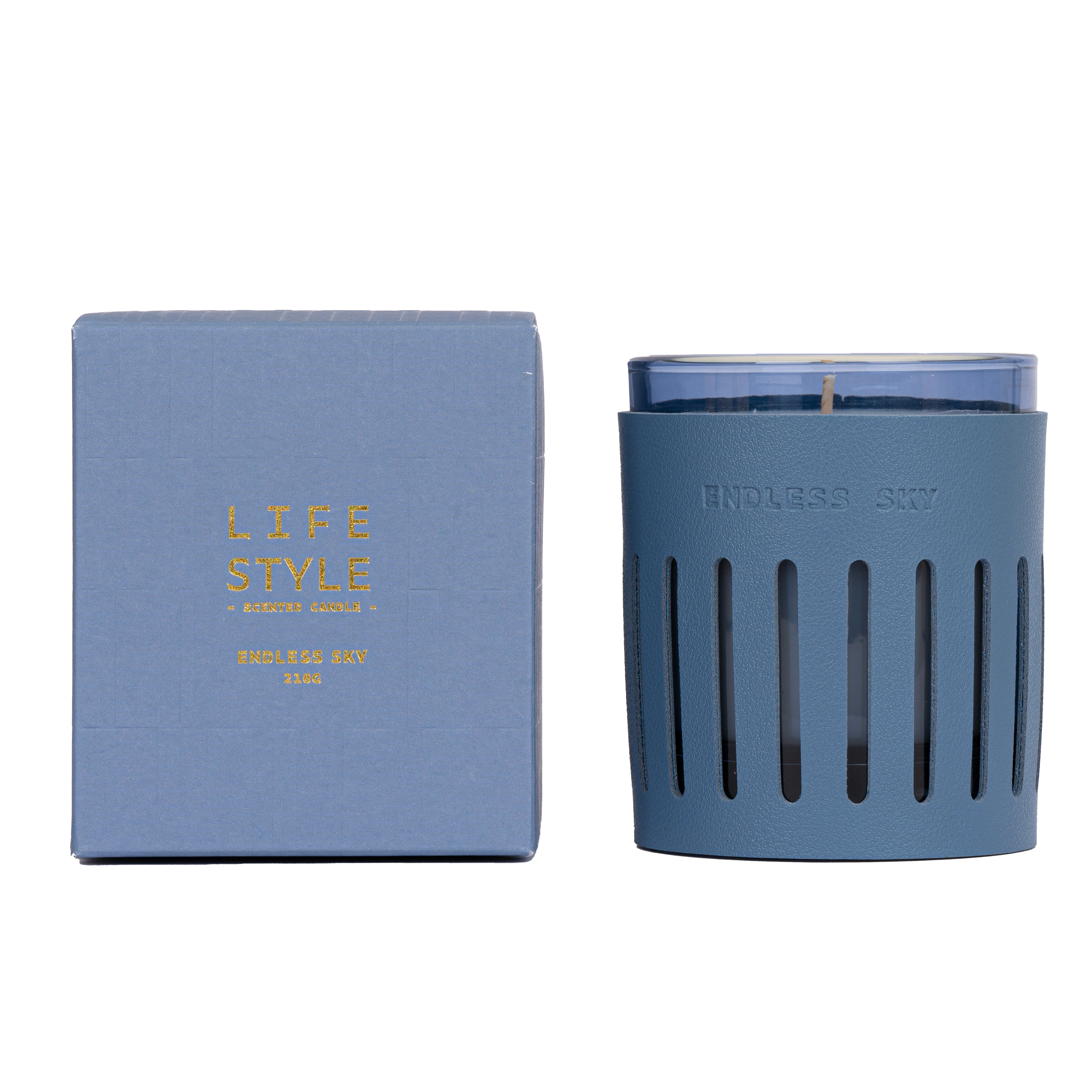 Leather 2022 Series 210g Endless Sky Blue Scented Candle