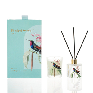 The Morning Garden Collection Green Gift Set Pickled Sweets 70g/50ml Green Scented Candle And Green Reed Diffuser